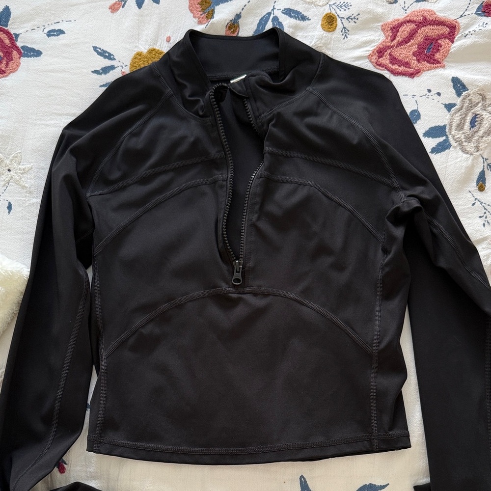 Black Zip-Up Athletic Jacket